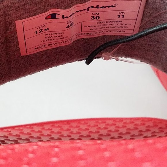 NEW Men's Sz 12 Split Script Super Slides Red - Picture 8 of 9